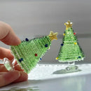 Mini Árvore de Natal em Vidro Artesanal – Peça Colecionável