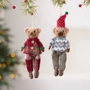 Urso Decorativo de Natal com Estampa Xadrez – Toque Aconchegante