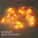 Cordão de Luz Decorativo com Figuras Natalinas – 2m (LED a Pilha)