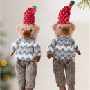 Urso Decorativo de Natal com Estampa Xadrez – Toque Aconchegante
