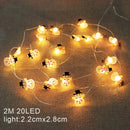 Cordão de Luz Decorativo com Figuras Natalinas – 2m (LED a Pilha)