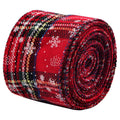Fita Xadrez de Natal com Detalhe em Flocos – Estilo Clássico com Textura