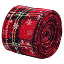 Fita Xadrez de Natal com Detalhe em Flocos – Estilo Clássico com Textura