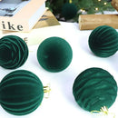 Kit 12 Bolas de Natal Aveludadas – Toque Sofisticado