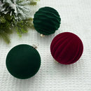 Kit 12 Bolas de Natal Aveludadas – Toque Sofisticado