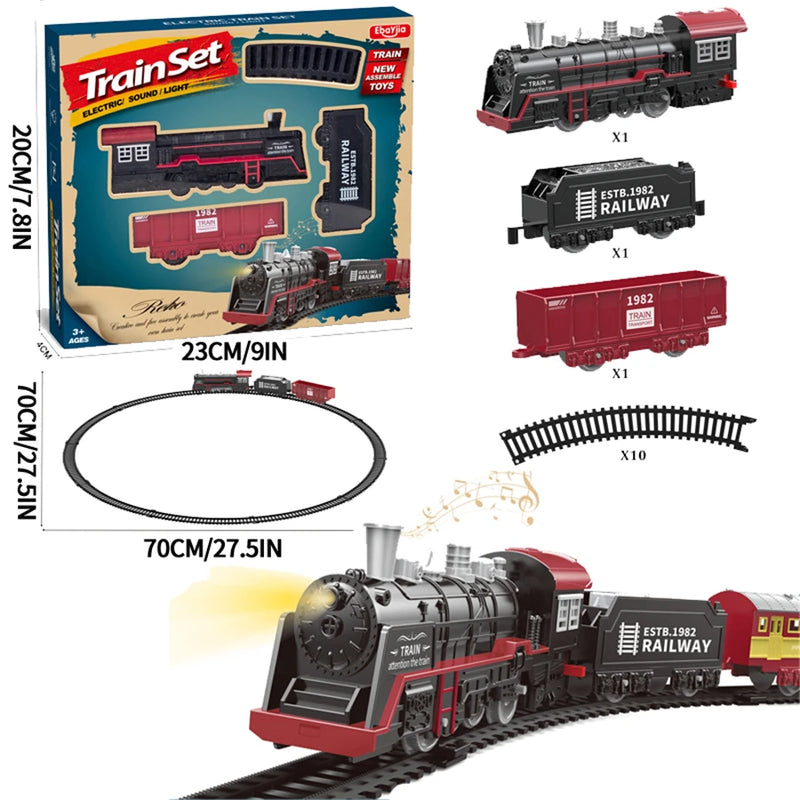 Trem de Natal Decorativo com Trilhos – Modelo Clássico em Movimento