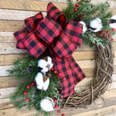 Fita Xadrez de Natal com Detalhe em Flocos – Estilo Clássico com Textura