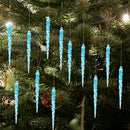 Kit 12 Pingentes Cristalinos Icicle – Efeito Gelo para Árvore de Natal